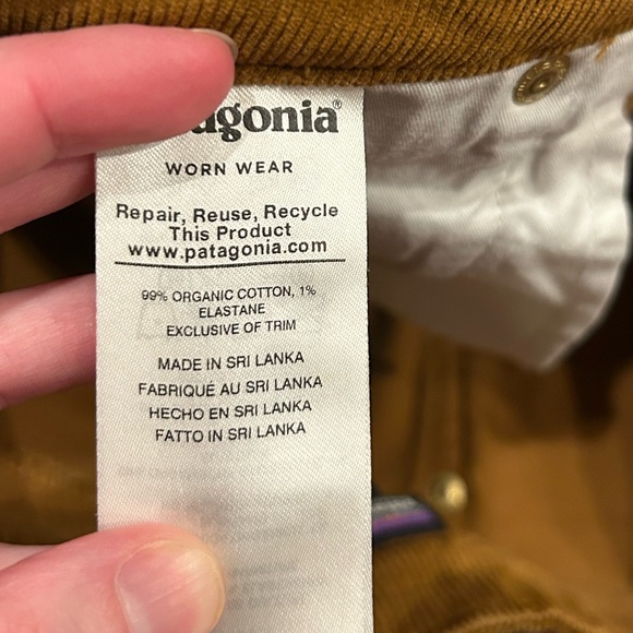 Patagonia Corduroy Bence Brown Pants Women Organic Cotton Low Rise Size 28 - Picture 5 of 8